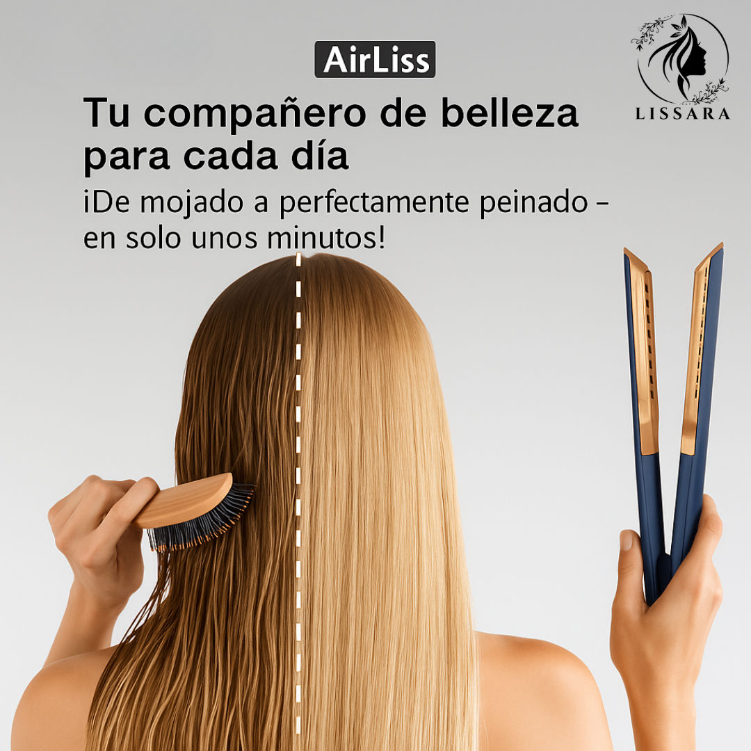 AeroLiss Pro™ – Alisadora y Secadora 2 en 1 para un Cabello Liso, Brillante y Saludable