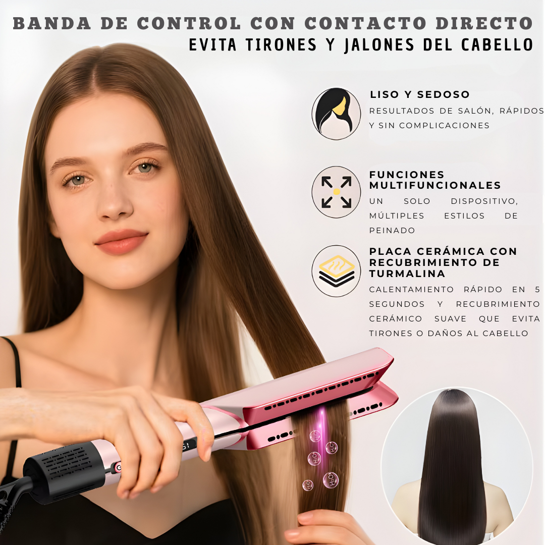 Airstyle Pro™ Tecnología iónica avanzada para secar y alisar tu cabello, reduciendo el frizz y cuidando la salud capilar sin daño por calor.
