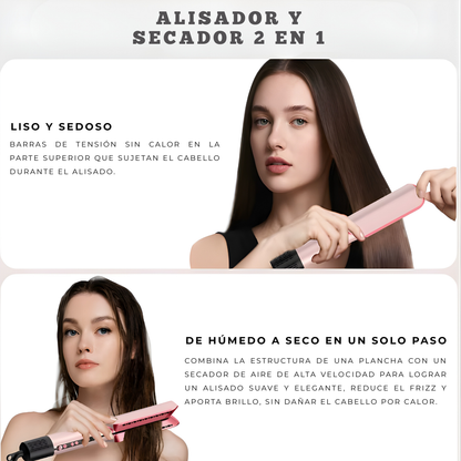 Airstyle Pro™ Tecnología iónica avanzada para secar y alisar tu cabello, reduciendo el frizz y cuidando la salud capilar sin daño por calor.