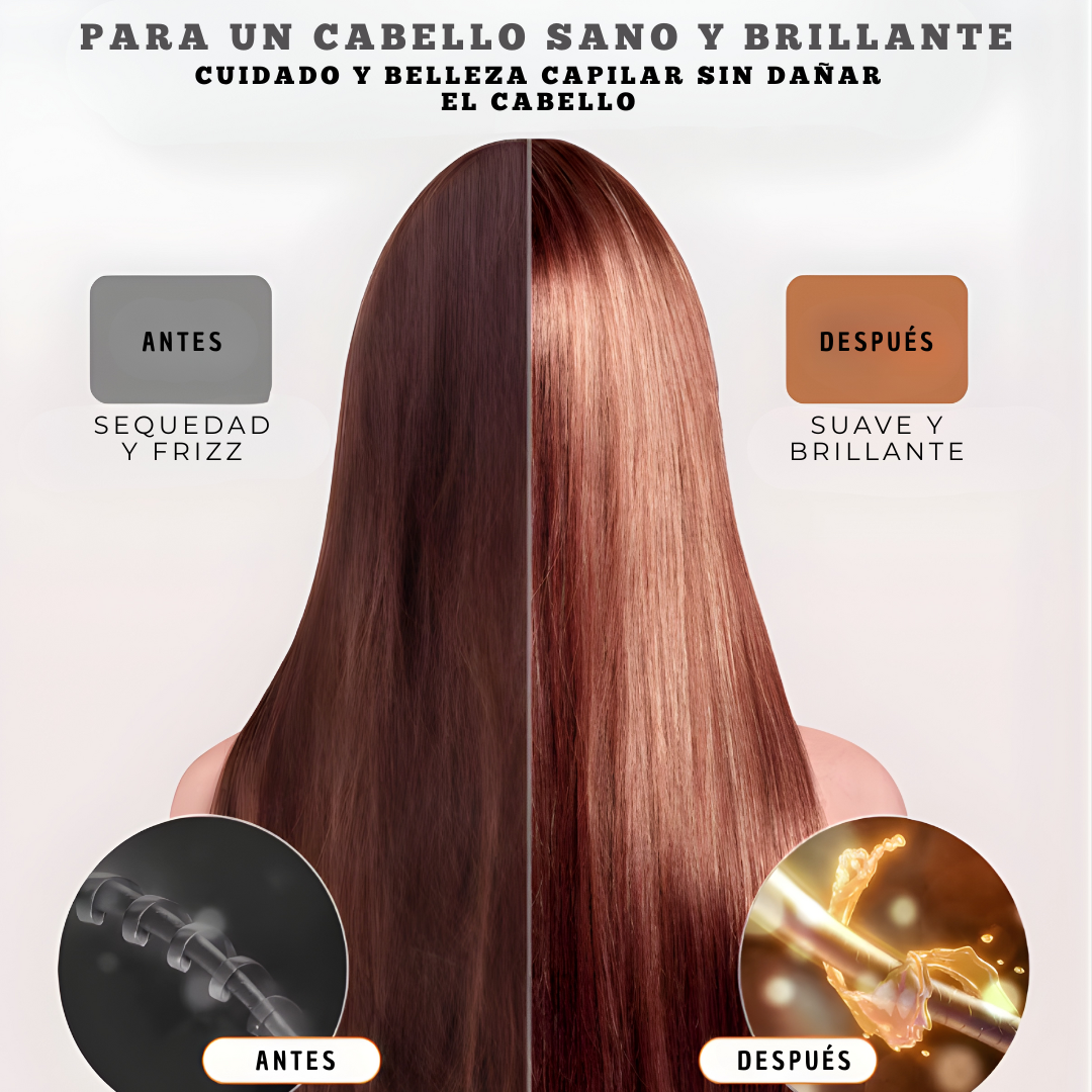 Airstyle Pro™ Tecnología iónica avanzada para secar y alisar tu cabello, reduciendo el frizz y cuidando la salud capilar sin daño por calor.